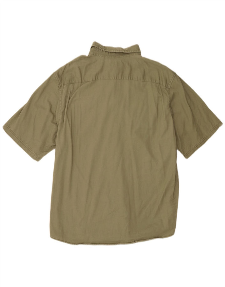 Wrangler Herren Kurzarmhemd XL Khaki Baumwolle