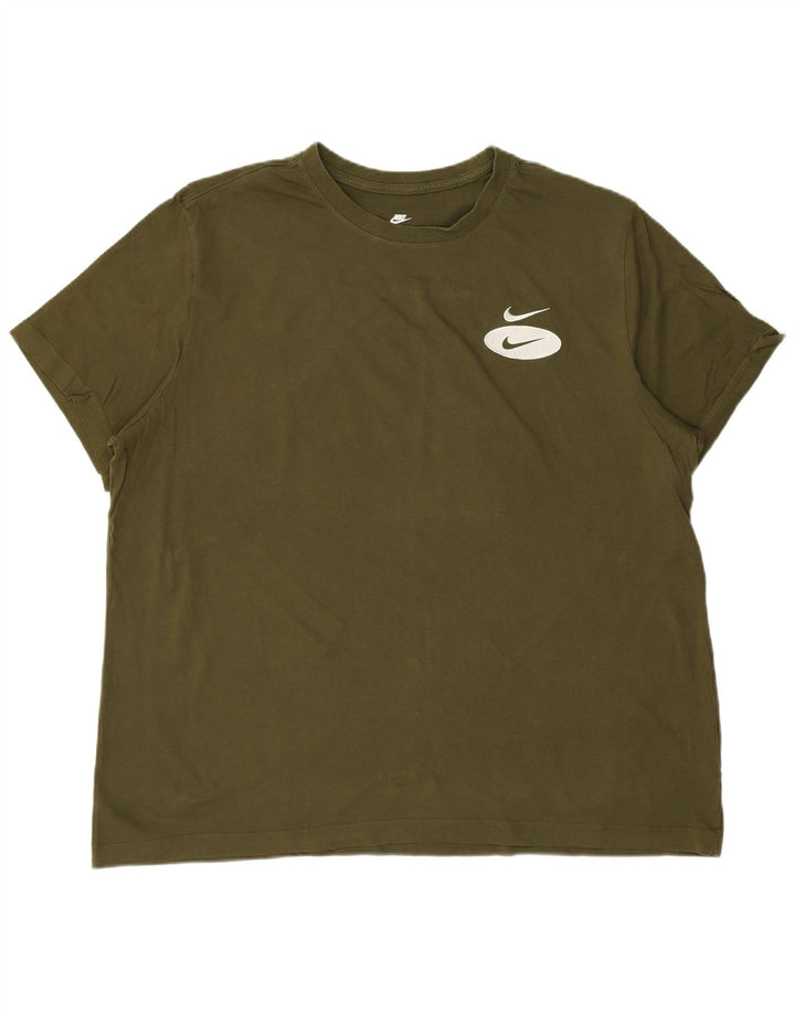 NIKE Herren T-Shirt Top 2XL Khaki Baumwolle