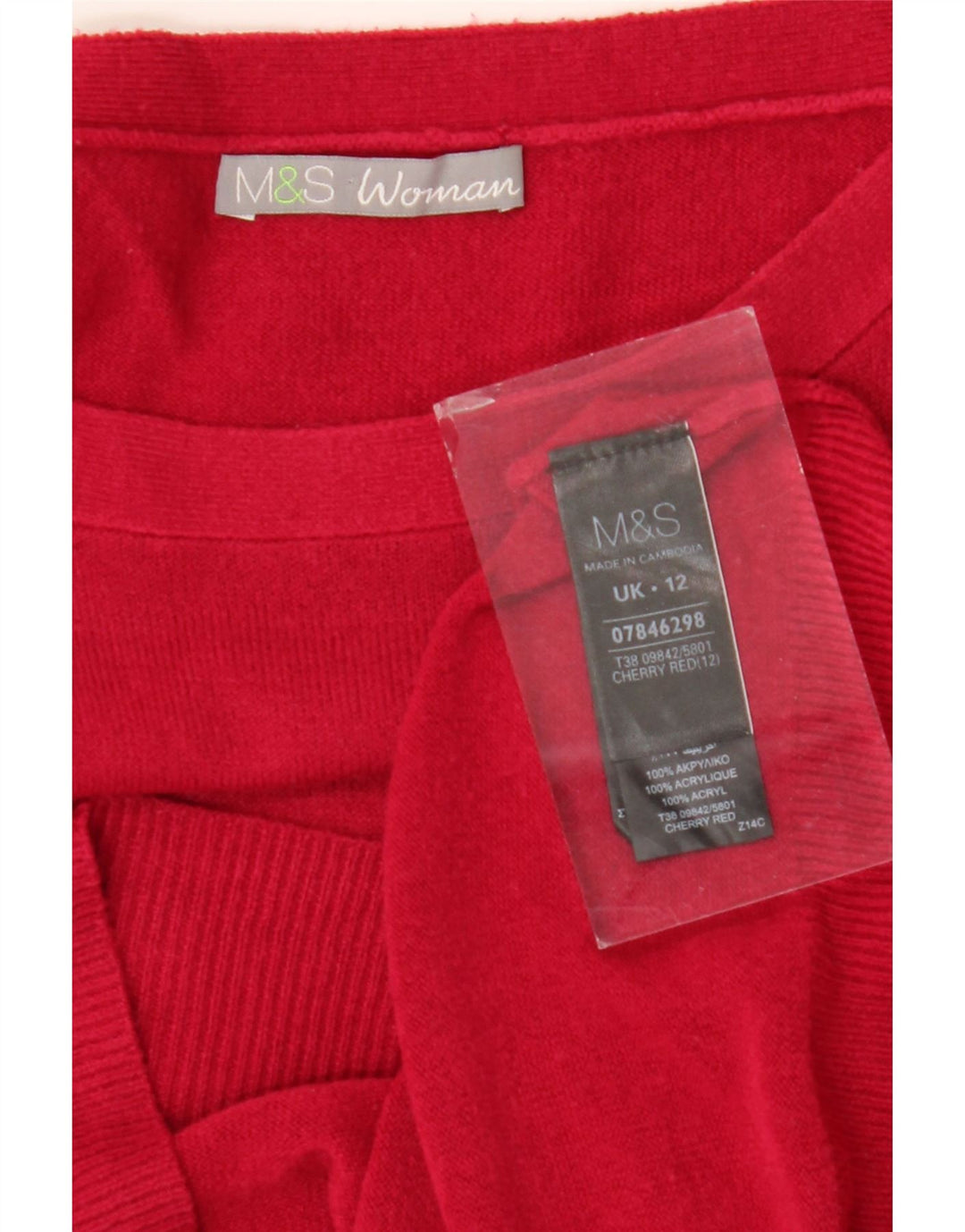 Marks & Spencer Damen-Pullover mit U-Boot-Ausschnitt, Gr. 12, Mittelrot