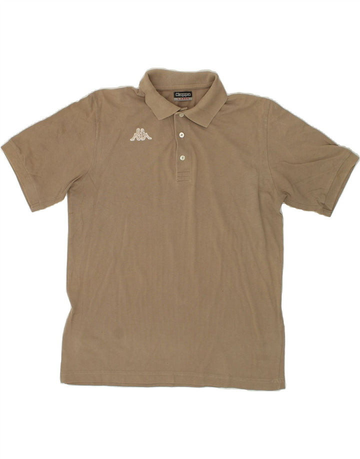 KAPPA Mens Polo Shirt Large Beige Cotton Vintage Kappa and Second-Hand Kappa from Messina Hembry 