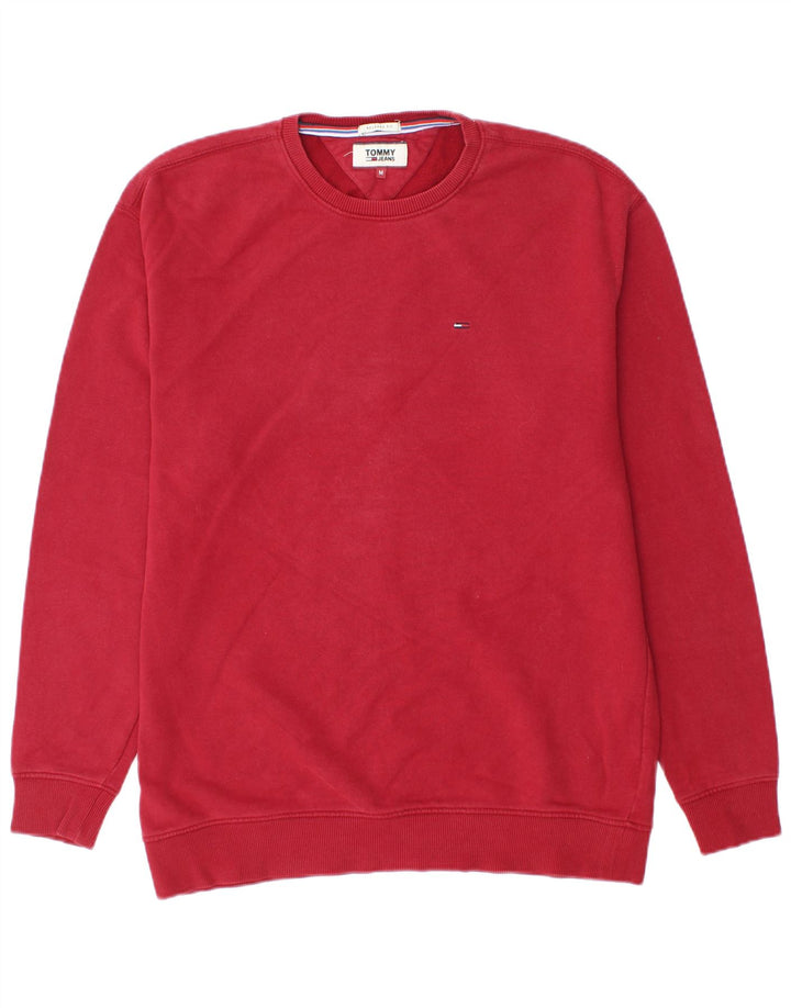 TOMMY HILFIGER Herren Relaxed Fit Sweatshirt Pullover Mittelrote Baumwolle