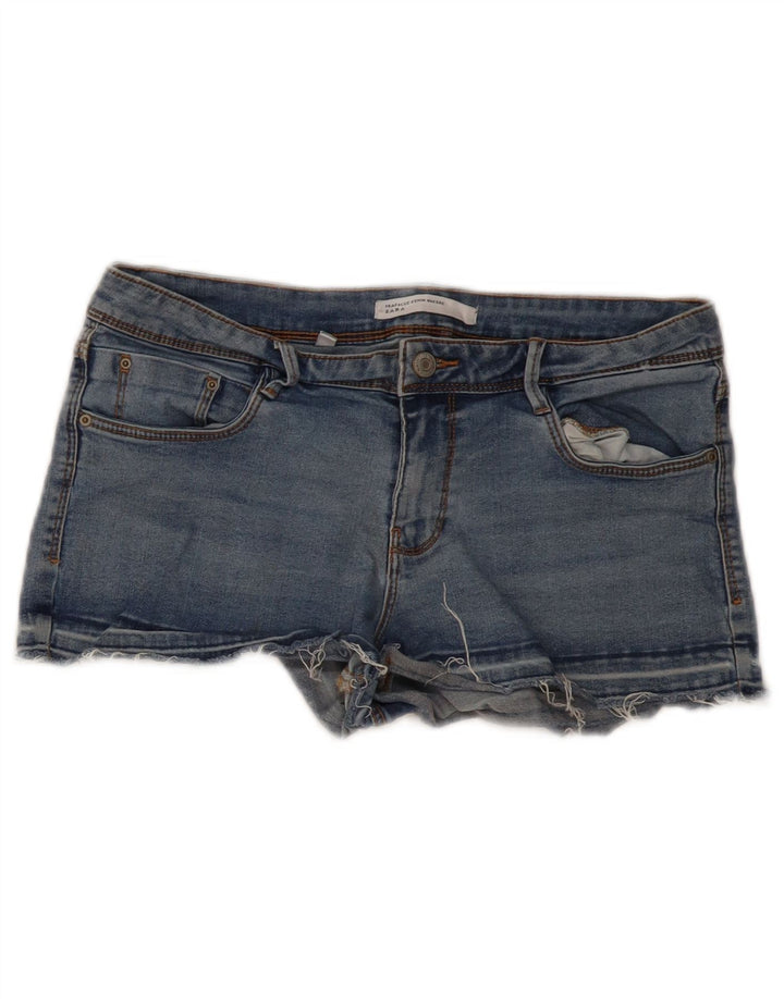 Zara Damen Denim Hotpants EU 42 Large W32 Blau