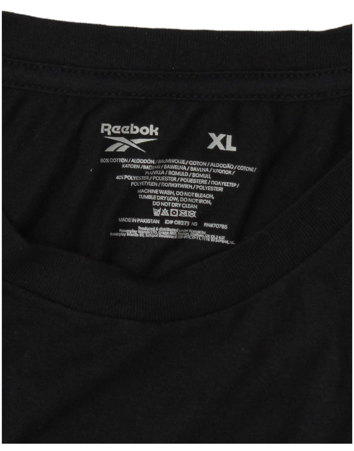 Reebok Herren T-Shirt Top XL Schwarz Baumwolle
