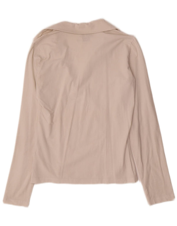 Calvin Klein Jeans Damen Langarm-Poloshirt UK 14 Large Beige