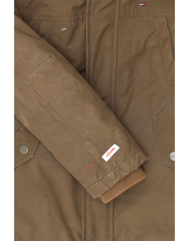 Tommy Hilfiger Jungen-Parka mit Kapuze, 5–6 Jahre, Khaki, Polyester