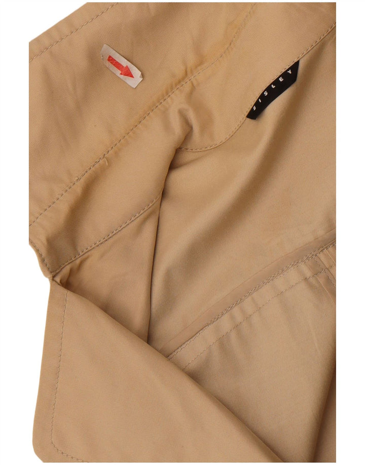 Sisley Damen Trenchcoat IT 46 Large Beige Baumwolle