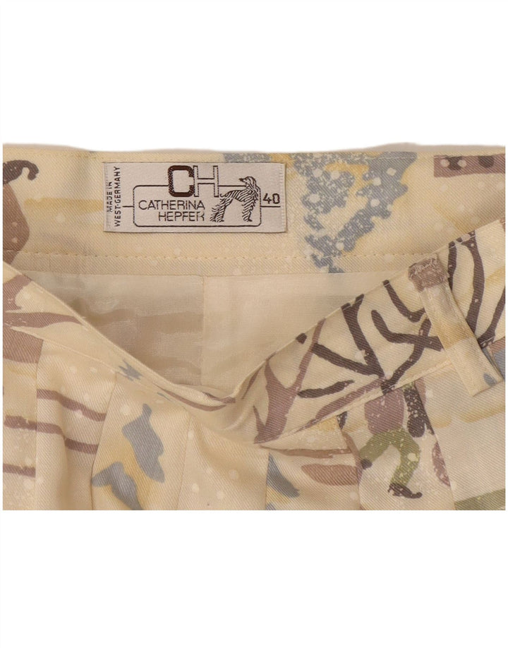 Catherine Hapfer Damen Grafischer Faltenrock EU 40 Medium W27 Beige