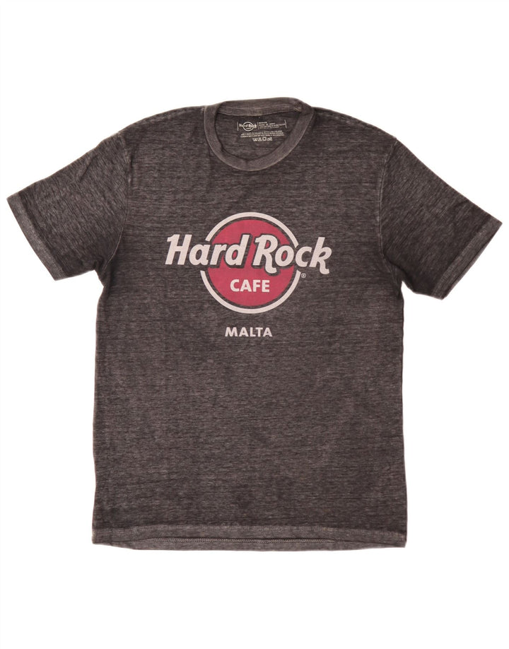Hard Rock Cafe Herren Malta Grafik-T-Shirt aus mittelgrauer Baumwolle