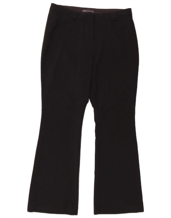 Marks & Spencer Damen Bootcut-Anzughose UK 12 Medium W32 L30 Schwarz