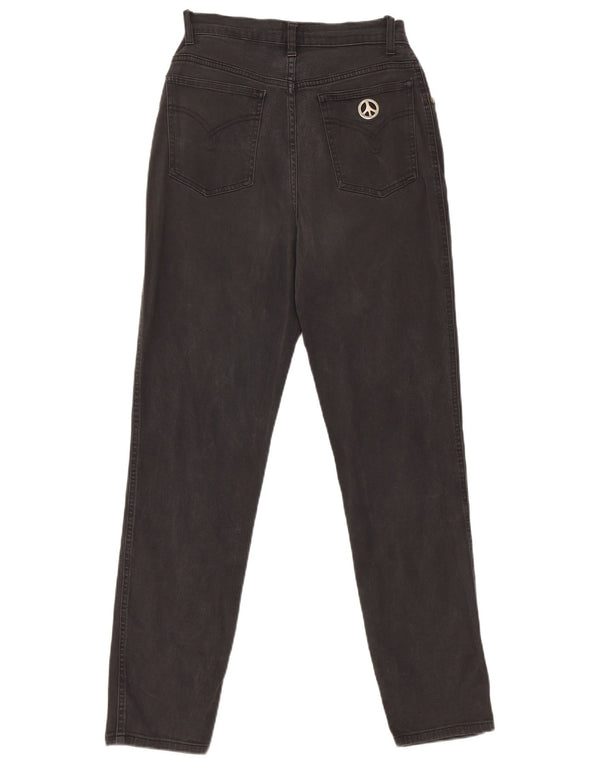 Moschino Damen High Waist Tapered Jeans W32 L28 Schwarze Baumwolle