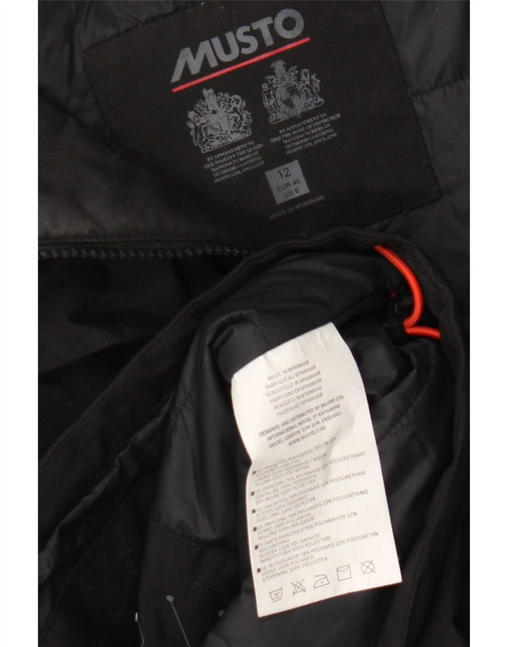 Musto Damen-Parkajacke mit Kapuze, UK 12, mittelschwarz, Polyamid