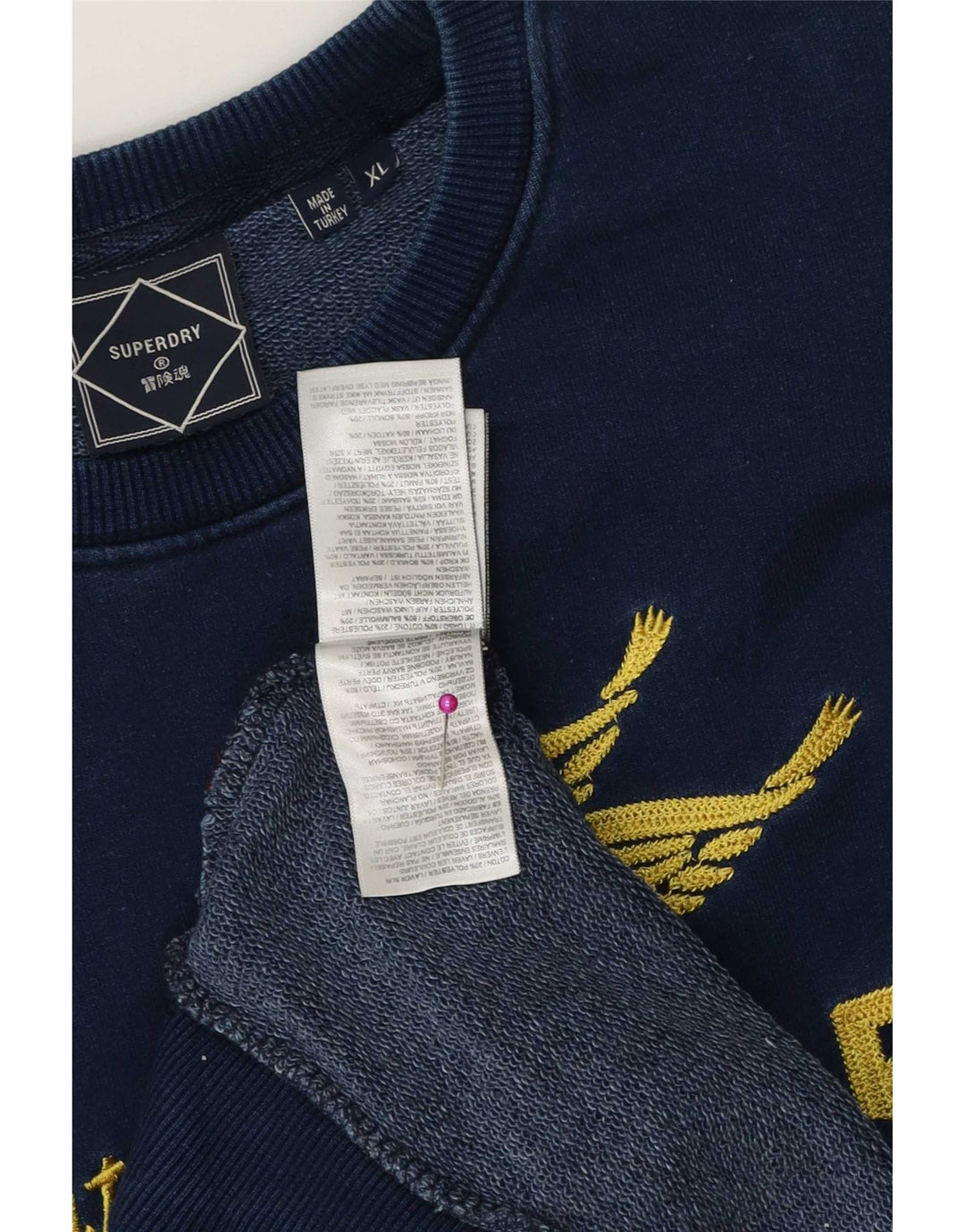 Superdry Herren Grafik-Sweatshirt-Pullover XL aus marineblauer Baumwolle