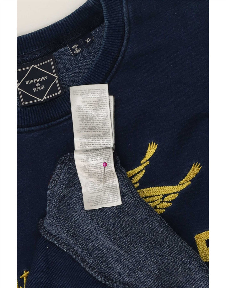Superdry Herren Grafik-Sweatshirt-Pullover XL aus marineblauer Baumwolle