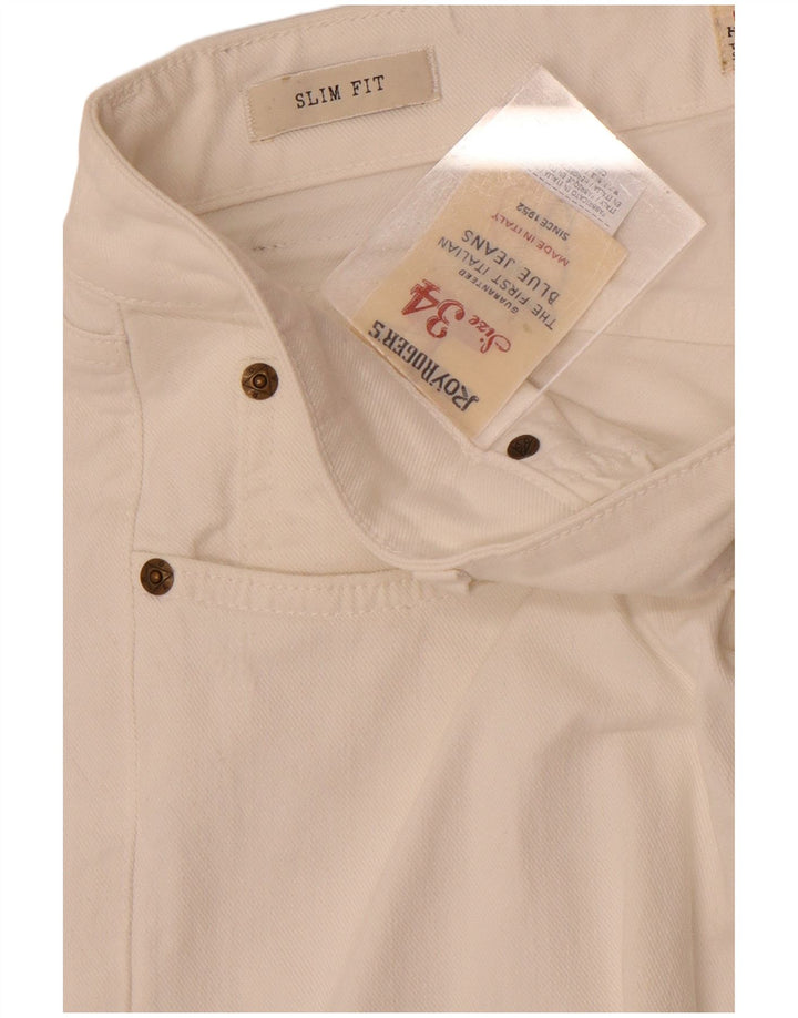 Roy Rogers Damen Slim Jeans W34 L30 Weiße Baumwolle