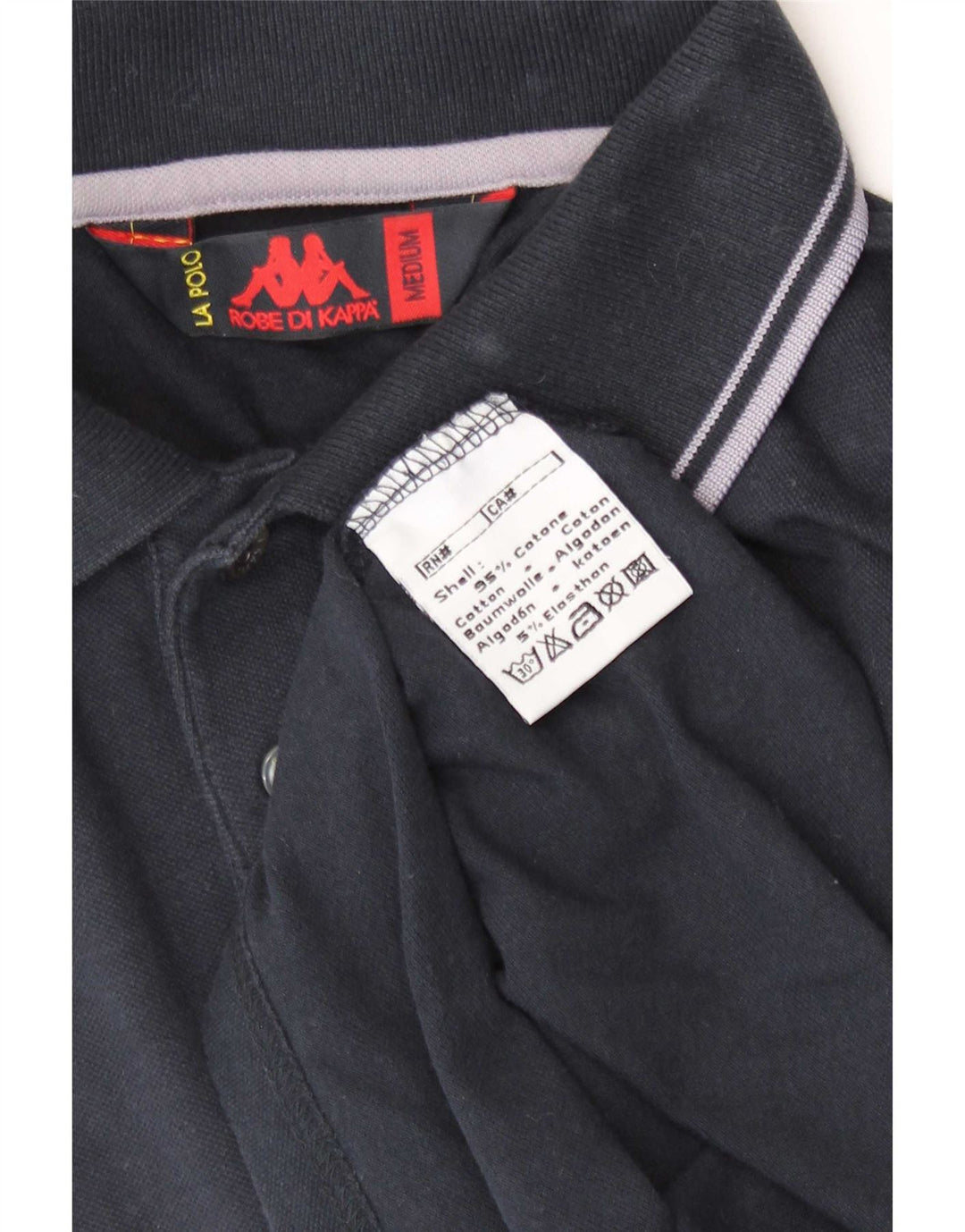 Kappa Herren-Poloshirt, mittelmarineblaue Baumwolle