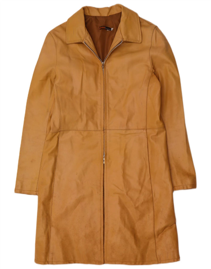 Vintage Damen Ledermantel IT 46 Großes braunes Leder