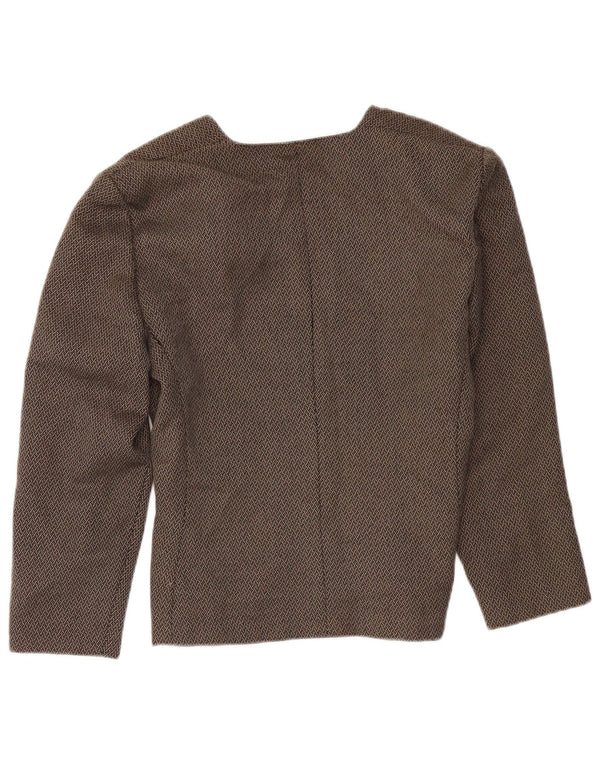LUISA SPAGNOLI Damen 1-Knopf-Blazerjacke IT 46 Large Brown Geometrisch