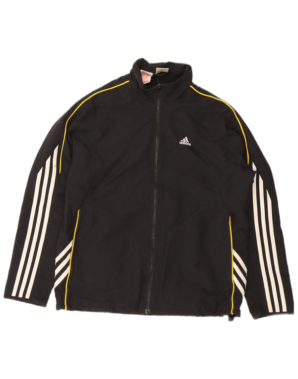ADIDAS Jungen-Trainingsanzug-Top-Jacke, 13–14 Jahre, schwarzes Polyester