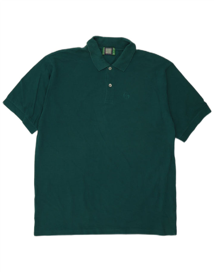 Sergio Tacchini Herren-Poloshirt, große grüne Baumwolle