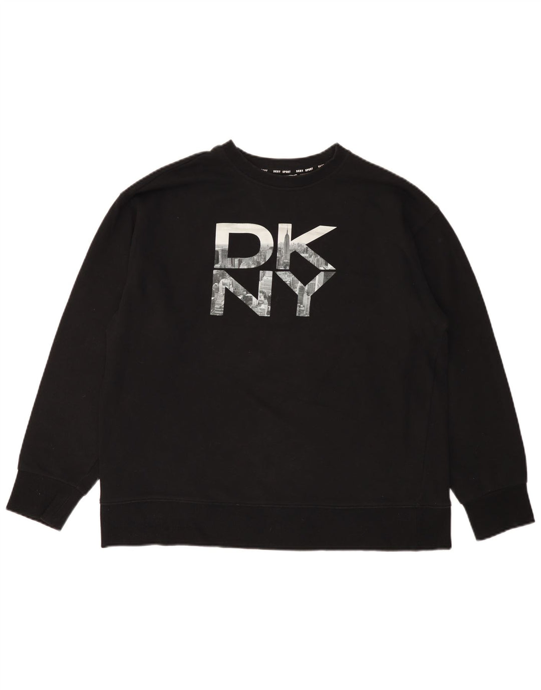 Dkny Herren Grafik-Sweatshirt-Pullover aus mittelschwarzer Baumwolle