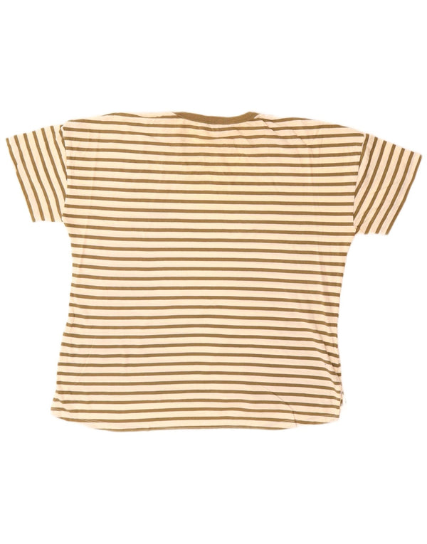 French Connection Herren-T-Shirt mit lockerer Passform, XS, Khaki, gestreift, Baumwolle