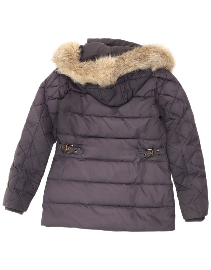 Ralph Lauren Wattierte Damenjacke mit Kapuze, UK 6, XS, Marineblau, Polyester