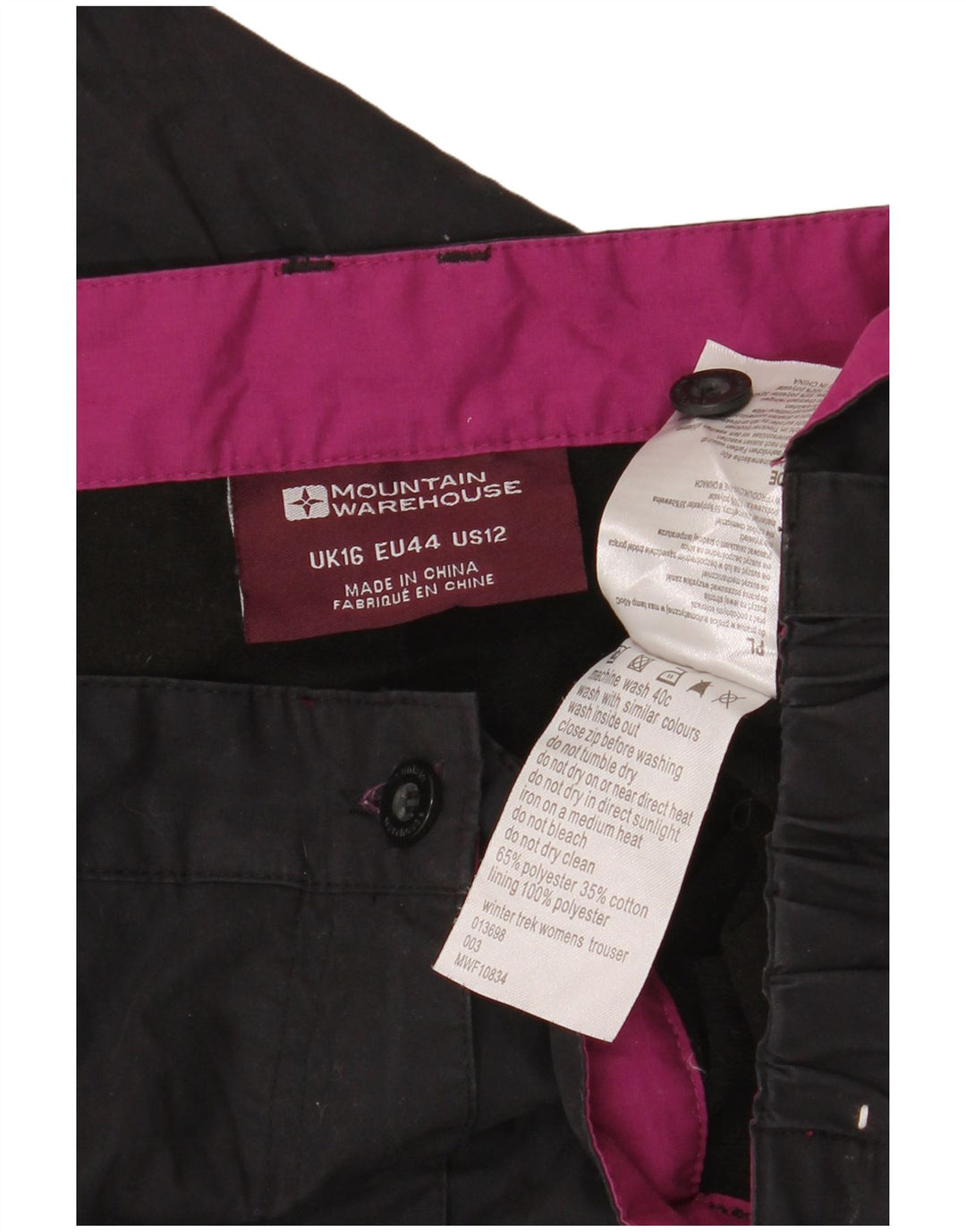 Mountain Warehouse Damen-Windbreaker-Hose, UK 16, Größe L, W38, L30, Schwarz