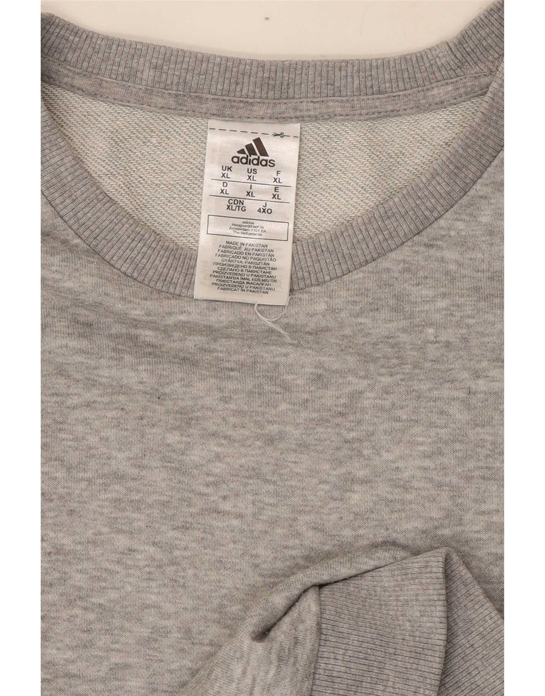 Adidas Herren Sweatshirt Pullover XL Grau gefleckte Baumwolle