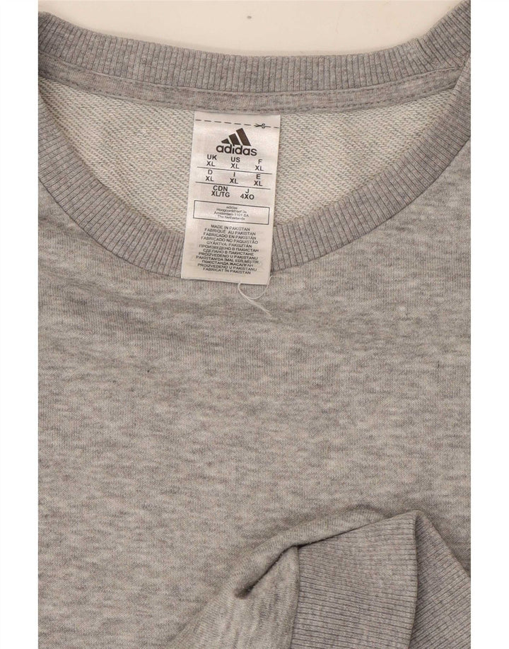Adidas Herren Sweatshirt Pullover XL Grau gefleckte Baumwolle