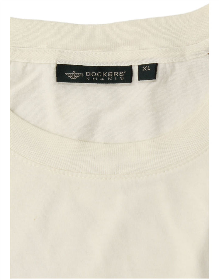 Dockers Herren Khakis T-Shirt Top XL Weiß Farbblock