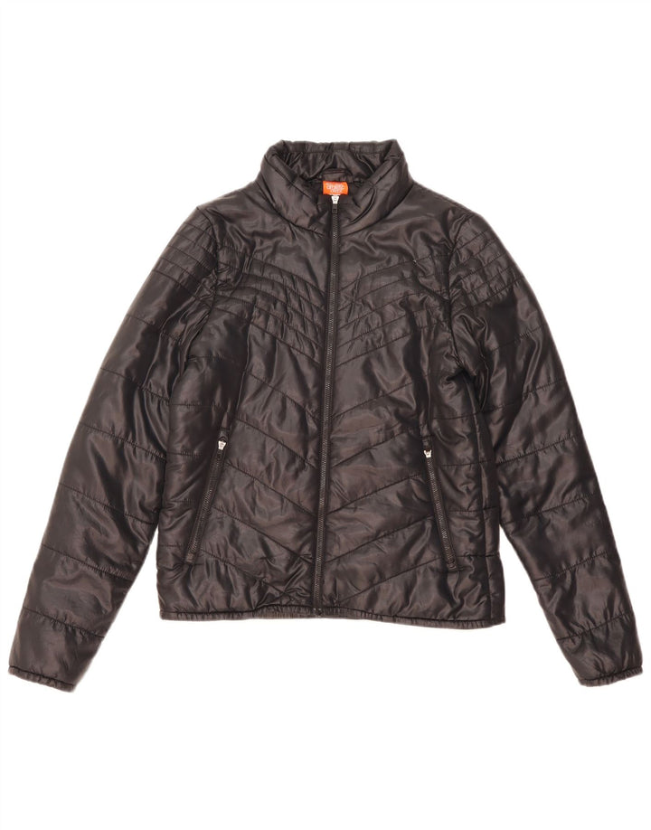 Nike Womens Crop Padded Coat UK 10 Small Schwarzes Nylon