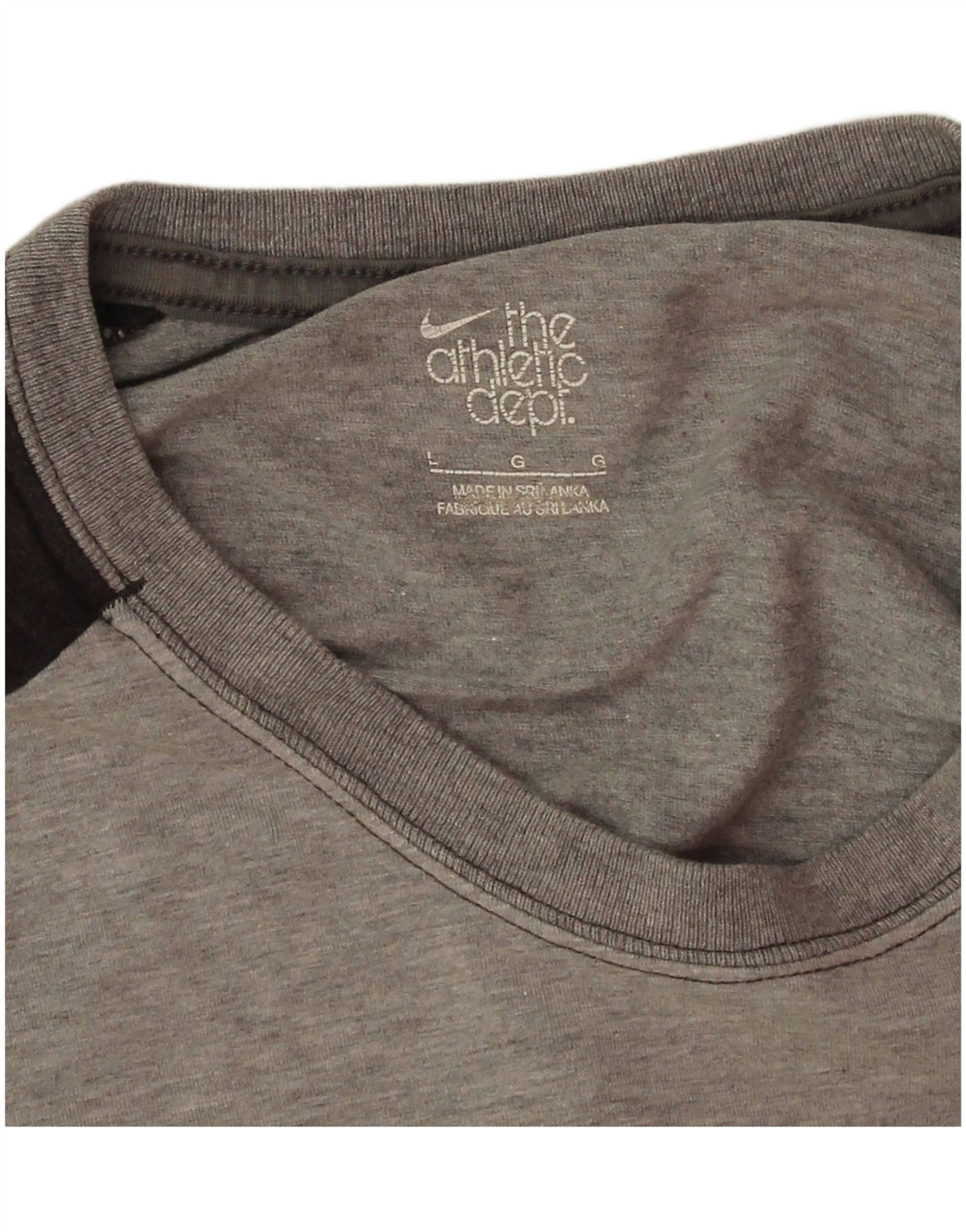 Nike Herren-T-Shirt mit Grafik, Größe L, Grau, Colourblock-Baumwolle