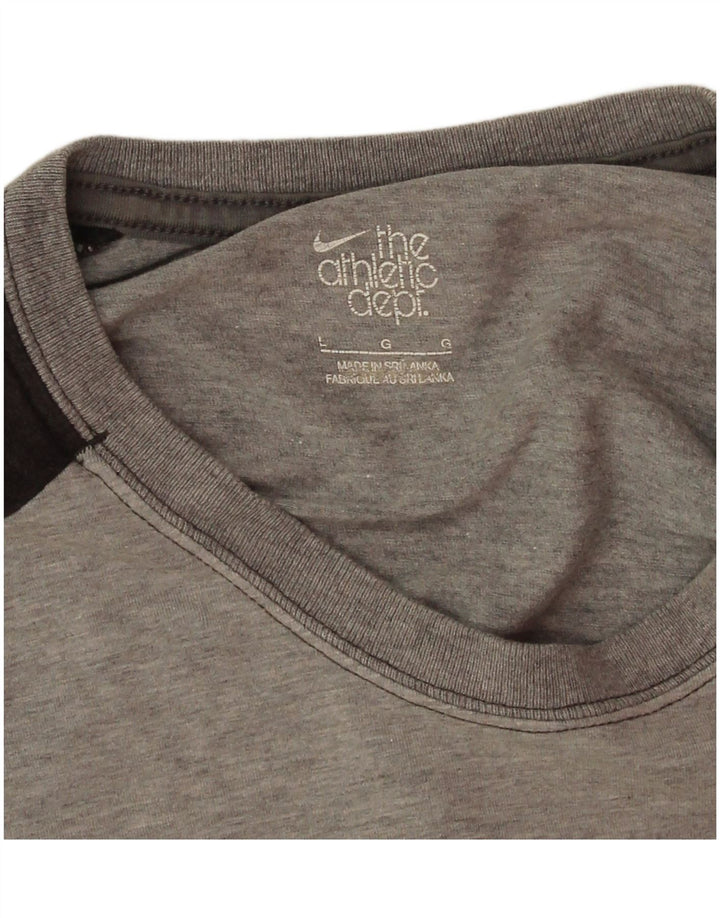 Nike Herren-T-Shirt mit Grafik, Größe L, Grau, Colourblock-Baumwolle
