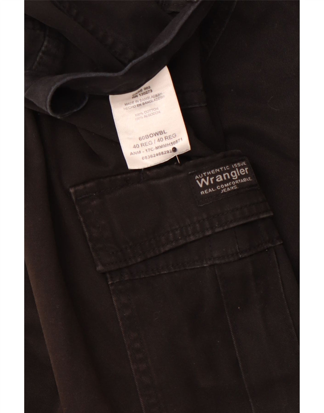 WRANGLER Herren Cargoshorts W40 XL Schwarz Baumwolle