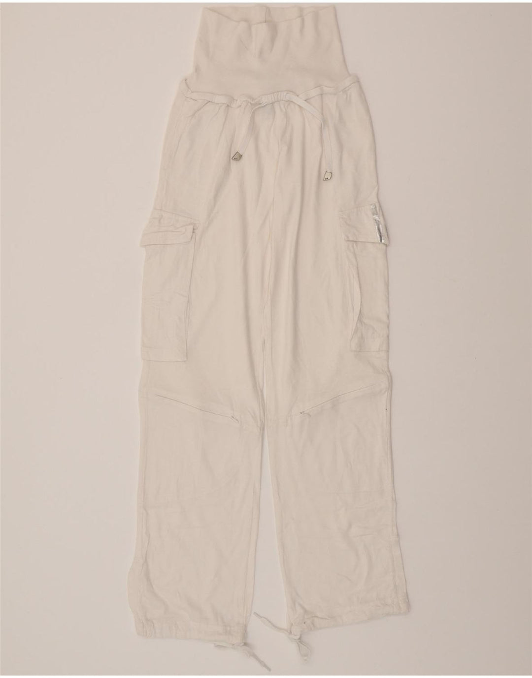 ADIDAS Damen Cargo-Trainingshose, UK 8, Größe S, weiße Baumwolle