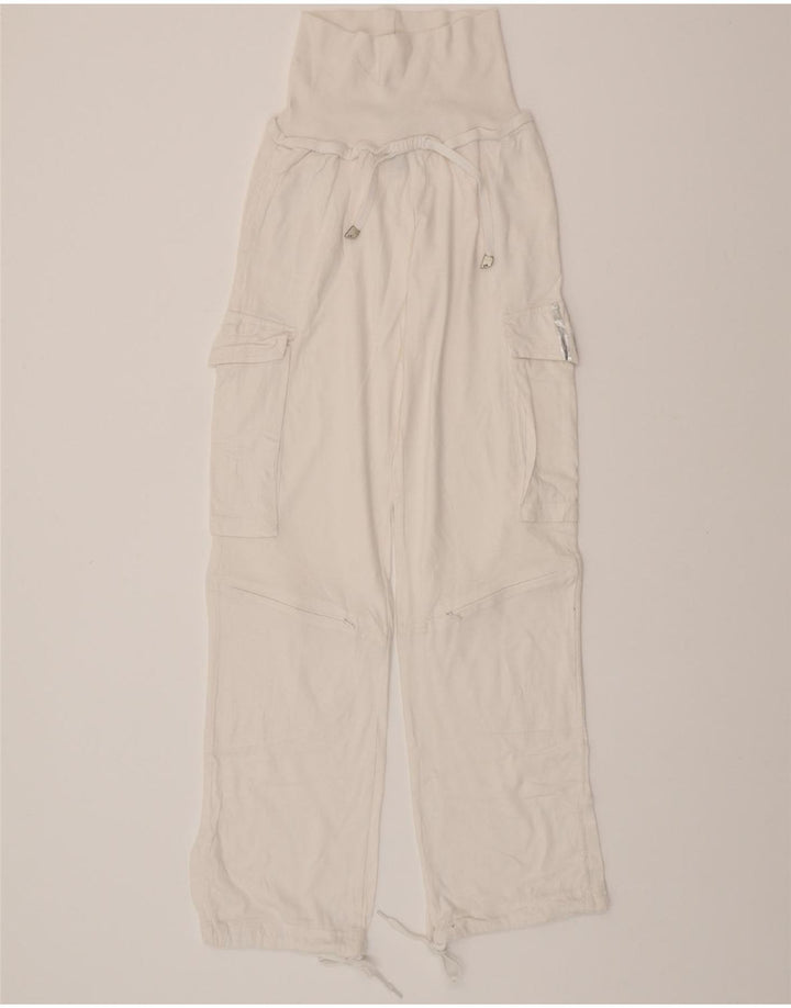 ADIDAS Damen Cargo-Trainingshose, UK 8, Größe S, weiße Baumwolle