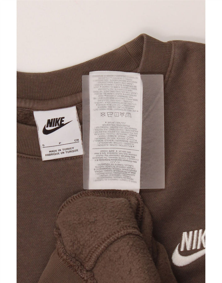 Nike Herren Sweatshirt Pullover Small Braun Baumwolle