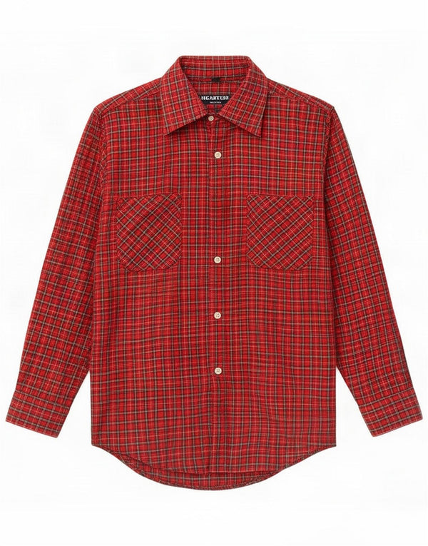 Rosengarten Boys Flannel Shirt 7-8 Years Medium Red Plaid Cotton