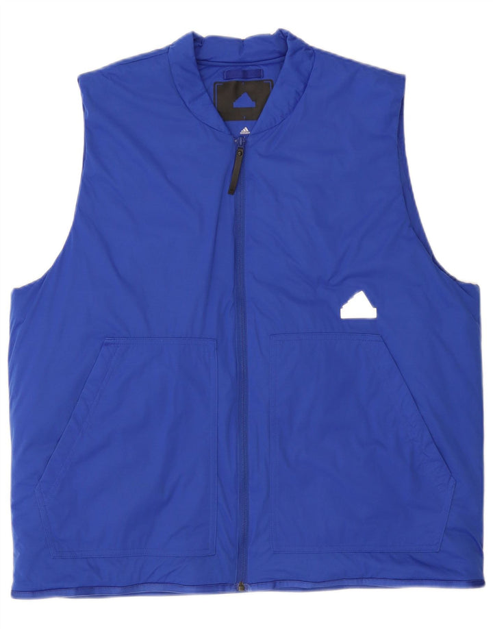 Adidas Herren ärmellose Trainingsjacke, groß, blau, Polyamid