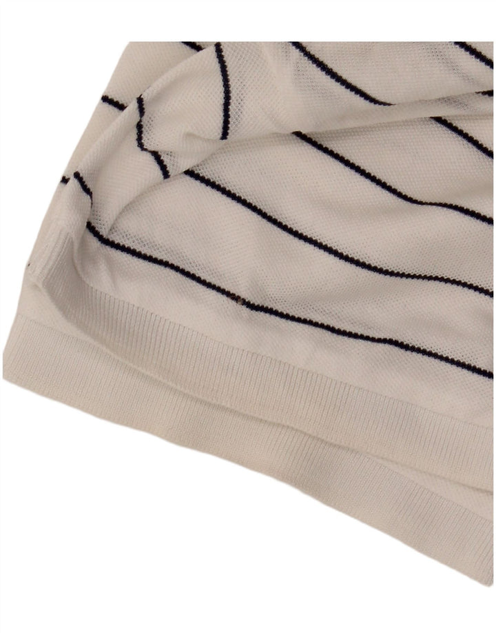 Geox Respira Herren-Poloshirt mit normaler Passform, groß, weiß gestreift