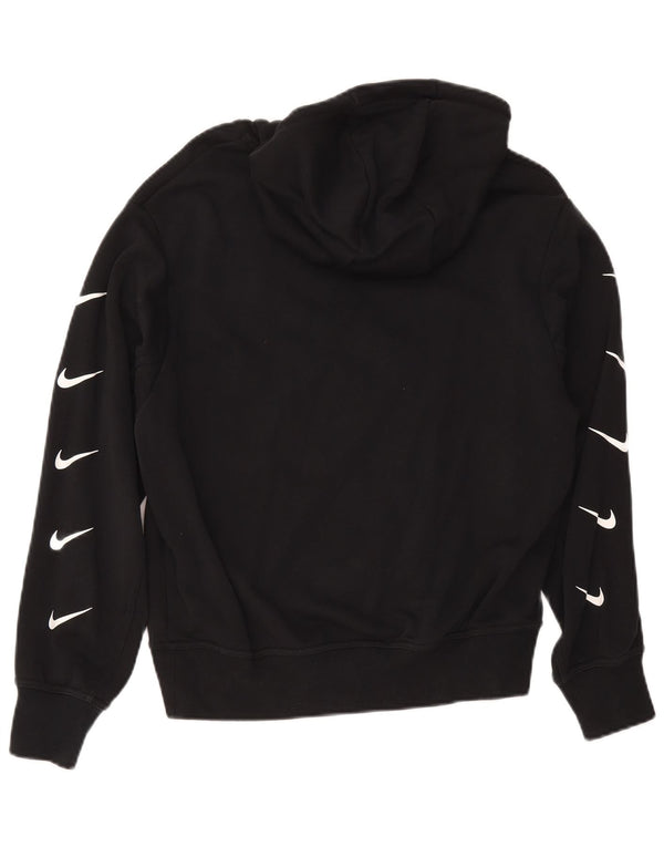 Nike Womens Graphic Hoodie Pullover UK 16 Große schwarze Baumwolle