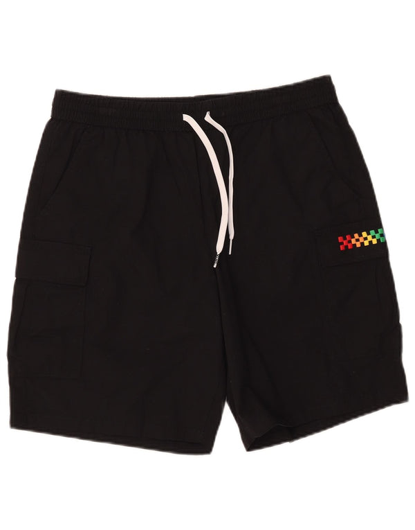 Vans Herren Cargoshorts Medium W30 Schwarze geometrische Baumwolle