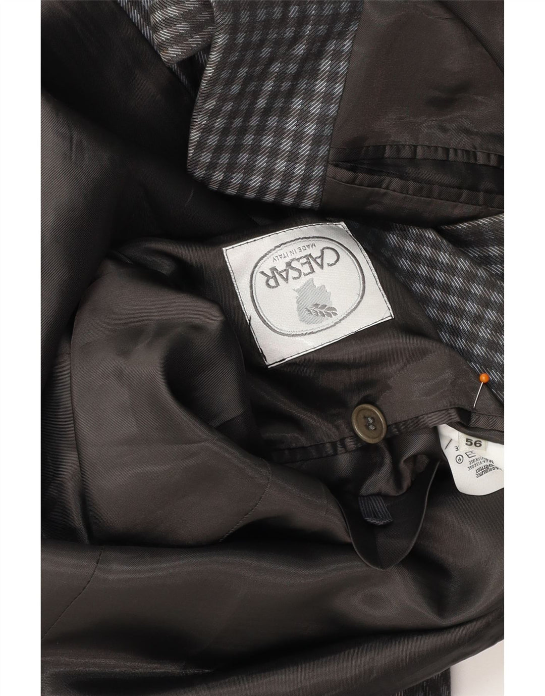 CAESAR Herren-Blazer mit 2 Knöpfen, IT 56, XL, grau, Gingham-Baumwolle