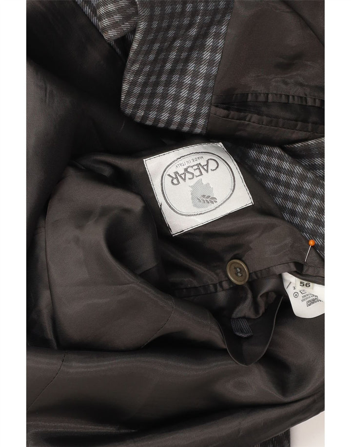 CAESAR Herren-Blazer mit 2 Knöpfen, IT 56, XL, grau, Gingham-Baumwolle