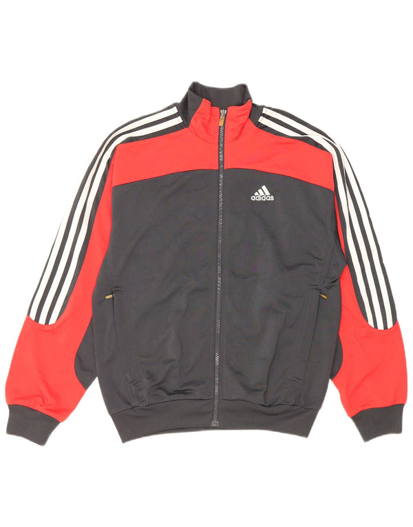 Adidas Jungen Grafik-Trainingsanzug-Top-Jacke, 13–14 Jahre, Grau, Farbblock
