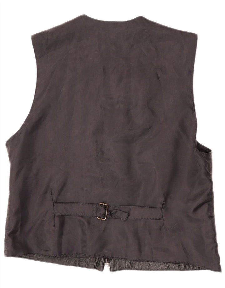 Vintage Herren Lederweste XL Schwarzes Leder