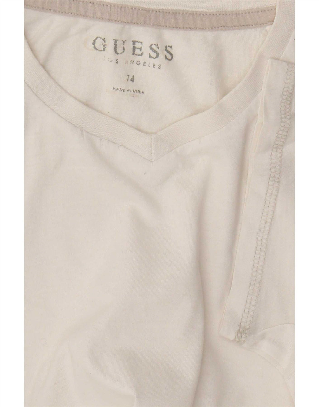 Guess Damen Grafik-T-Shirt-Oberteil UK 14 Medium Weiß