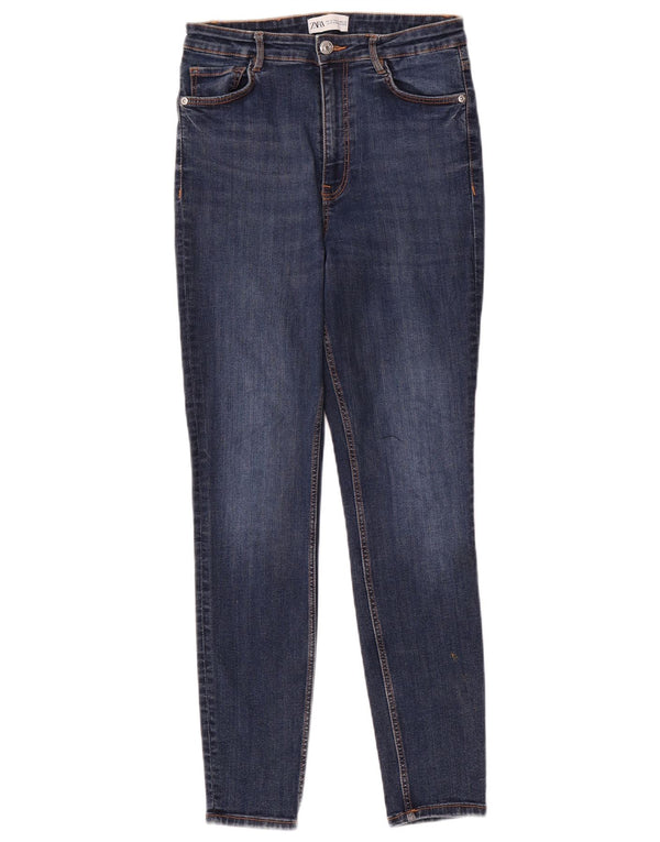 Zara Damen High Waist Skinny Jeans EU 40 Medium W30 L28 Blaue Baumwolle