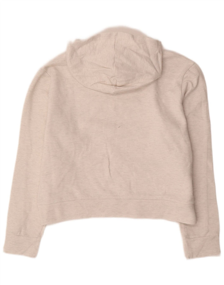 Puma Damen Crop Hoodie Pullover UK 14 Medium Off White