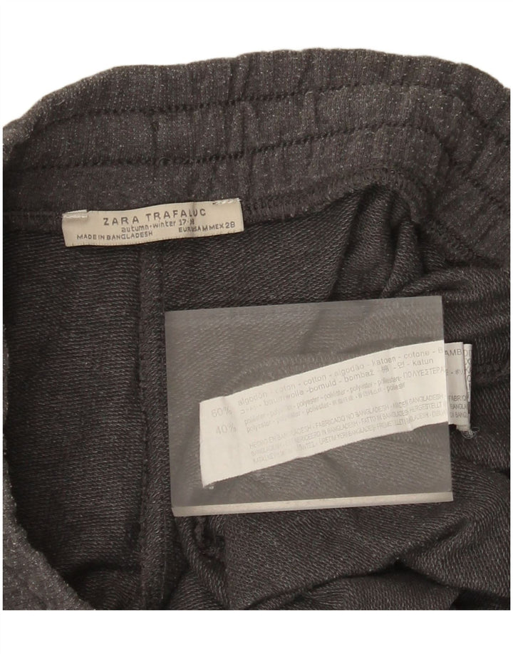 Zara Damen-Windbreaker-Hose, UK 12, mittelgraue Baumwolle